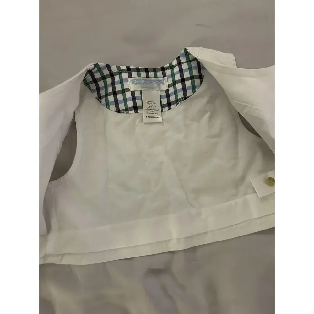 Janie And Jack White Vest size 6-12m